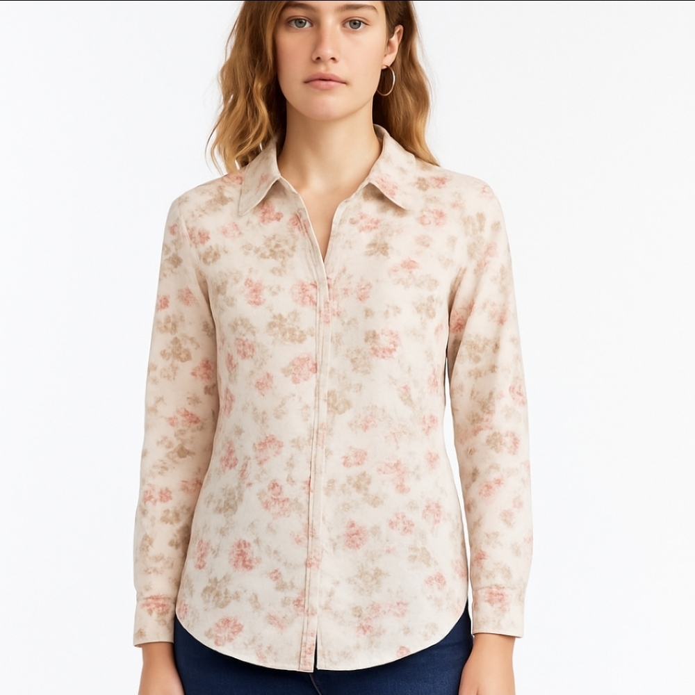 Liz Claiborne Floral Feminine Plus Sz Blouse Sz 3X